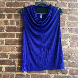 Calvin Klein slouch shirt with pleather detail - M